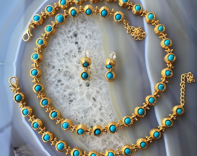 Howdy Partner Turquoise 3 Strand Silver necklace