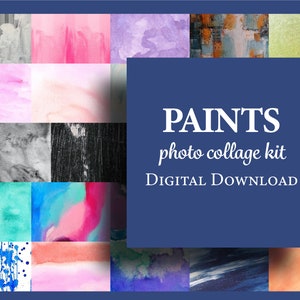 Paint Patterns Collage Kit | Downloadable Photo Wall | Dorm Room Décor | 54 Pictures