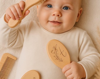 Custom Baby Gift Girls| Personalized Wooden Baby Hair Brush | Custom Baby Brush | Baby Shower Gift Girls | Baby Keepsake Gift | Boy Gift.