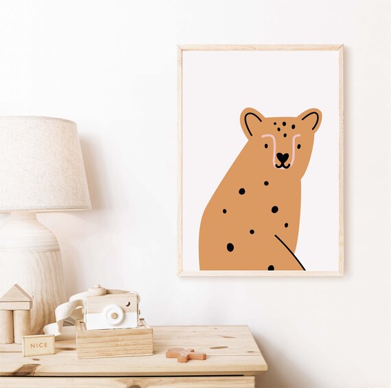 Cheetah Nursery Decor Printable Kid's Wall Art Cheetah Etsy