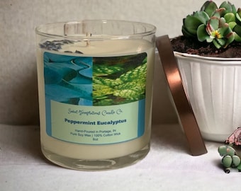 Peppermint Eucalyptus scented candle