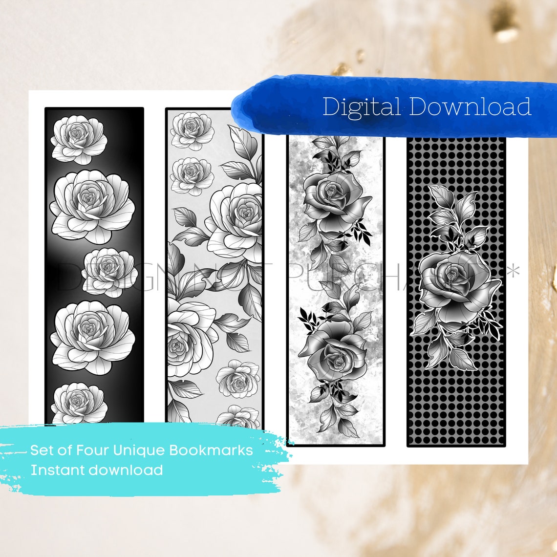 Printable Bookmarks Template, Printable Bookmarks Set, Bookmarks ...