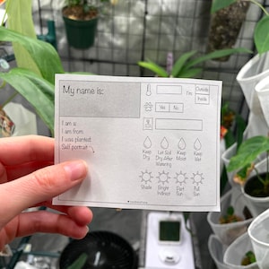 Tarjeta de instrucciones de PLANT CARE, tarjeta de cuidado DIGITAL, etiqueta imprimible para el cuidado de las plantas, regalo para plant sitter, planificador de plantas, guía, etiquetas de jardín de plantas de interior