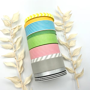 Washi Tapes von Folia - Streifen - Muster - Unifarben - 10 Meter pro Rolle