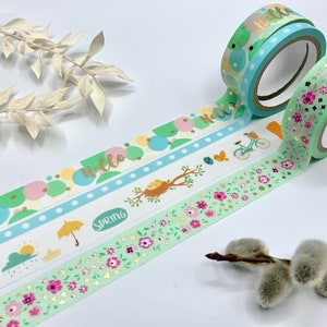 Washi Tape Samples - Ostern - Frühling - Pastell - Schrift - Gold - Blumen