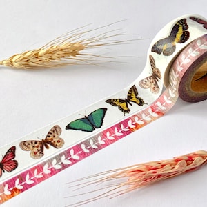 Washi Tape Sample - Schmetterlinge und Ranken - Set - 2 x 1 Meter