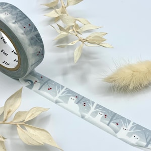 Washi Tape Samples - Winterlandschaft / Wald mit Tieren - Marder - Frettchen von mt