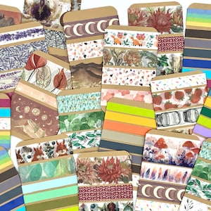 Washi Tape Sample Karten - riesige Auswahl - verschiedene Motive - Muster - Tiere - Blumen - Gold - Landschaft - Herbst