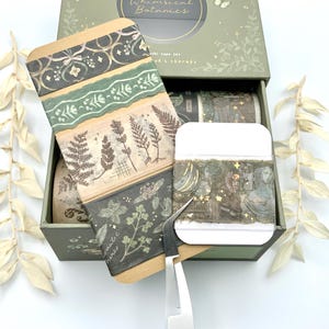 Washi Tape Samples - Notebook Therapy - Whimsical Botanics - Vintage - Floral - Goldene Details