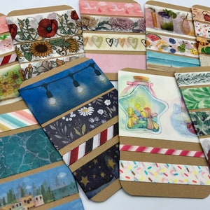 Washi Tape Sample Karten - riesige Auswahl - verschiedene Motive - Muster - Tiere - Blumen - Gold - Landschaft - Part 2