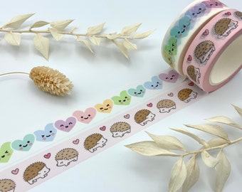 Washi Tape Samples - LawnFawn - Hedgehugs - Igel - Happy Hearts - Herzen