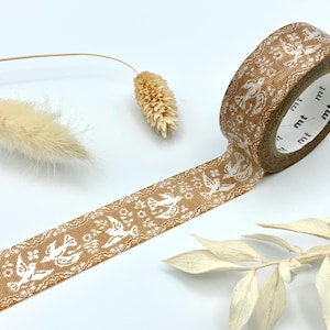 Washi Tape Samples - Spitzenmuster mit Vögeln / Vintage