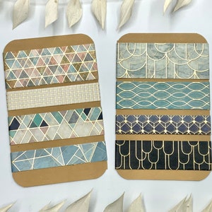 Washi Tape Sample Karten - Geometrische Muster mit goldenen Details