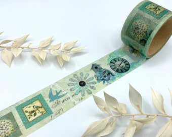 Washi Tape Samples - Vögel - Vogelhäuschen - Uhren