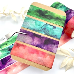 Washi Tape Sample Karten - Wasserfarbe / Wolken / Abstrakt