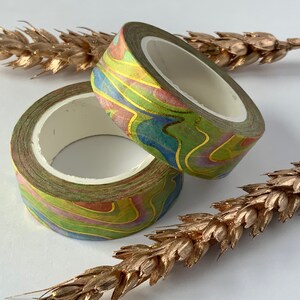 Washi Tape mit abstrakten Muster - ganze Rolle 10 Meter - 1,5 cm breit - Gold