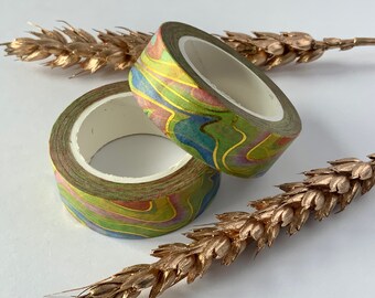 Washi Tape mit abstrakten Muster - ganze Rolle 10 Meter - 1,5 cm breit - Gold