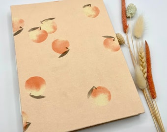 Notizbuch / Skizzenbuch - Hardcover - Pfirsiche mit orangenen Papier - B-Ware