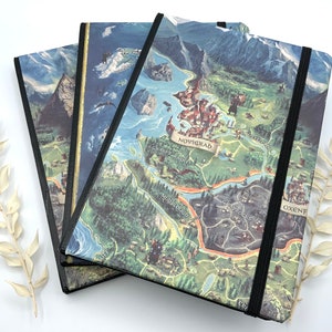 Notizbuch kariert - The Witcher 3 Karte - Nördliche Königreiche - Novigrad - Skellige - Kaer Morhen