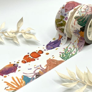 Washi Tape Samples - Set - Fische - Meer - Korallen - Aquarium - 2 x 1 Meter