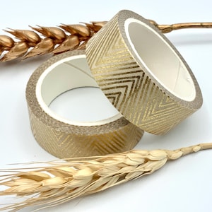 Washi Tape mit goldenem Muster - ganze Rolle 5 Meter - 1,5 cm Breite