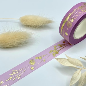 Washi Tape Samples - Lila mit goldenen Blumen - Rico Design / Paper Poetry