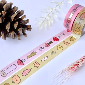 Washi Tape Samples - Pilze und Blätter mit goldenen Details - Rico Design / Paper Poetry