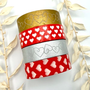 Washi Tapes von Folia - Herzen - Weihnachten - Festlich - 10 Meter pro Rolle