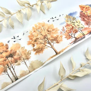 Washi Tape Sample auf Trägerpapier - Herbst - Bäume- Waldmotive