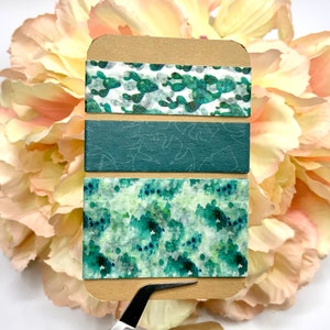 Washi Tape Sample Karten - Pflanzen - Blätter - Kakteen - Grün - Aquarell