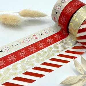 Washi Tape Sample Karten - Weihnachten / Winter Motive - Rico Design / Paper Poetry - Streifen - Schneemänner - Schneeflocken