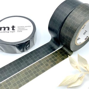 Washi Tapes von mt -  (mt wobble tile green / mt wobble tile black) - ganze Rolle