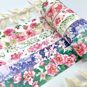 Washi Tape Sample auf Trägerpapier - The Washi Tape Shop - Spring Blossoms - Blumen - Kirschblüten - Pfingstrosen - Rosen