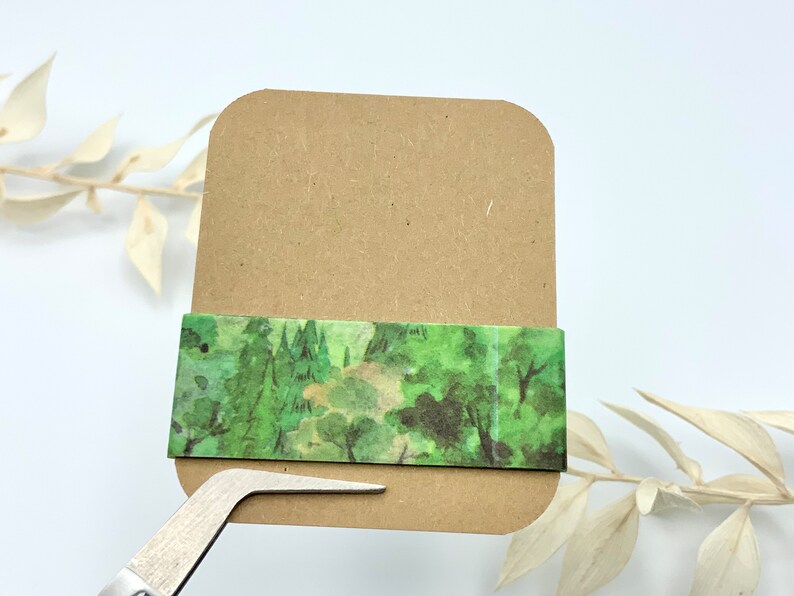 Washi Tape Sample Karten oder einzelne Samples Frühling Libellen / Blumen / Aquarell / Wald Wald - 1 Meter