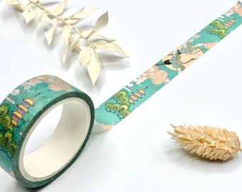 Washi Tape Samples - Japanische Motive - Kraniche - Kirschblüten