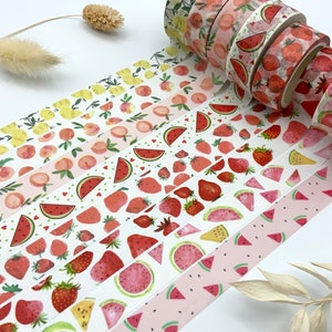 Washi Tape Samples - Früchte / Erdbeeren / Melonen / Pfirsichen / Zitronen