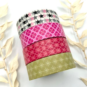 Washi Tapes von Folia - Winter - Muster - Rauten - Sterne - 10 Meter pro Rolle