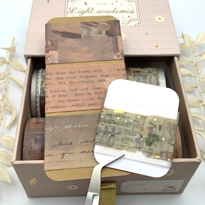 Washi Tape Samples - Notebook Therapy - Light Academia - Vintage - Goldene Details