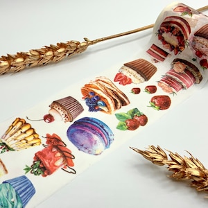 Washi Tape Sample - breit - Dessert - Kuchen - Früchte - Torte