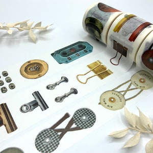 Washi Tape Samples - Vintage -Briefe - Post - Hotel - Klammern - Tapes von MT