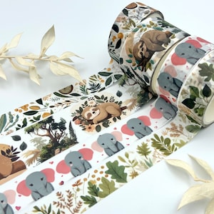 Washi Tape Samples - Tiere - Pflanzen / Faultiere / Elefanten / Wildnis