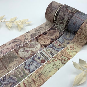 Washi Tape Samples - Vintage - Landkarten - Stadtkarten