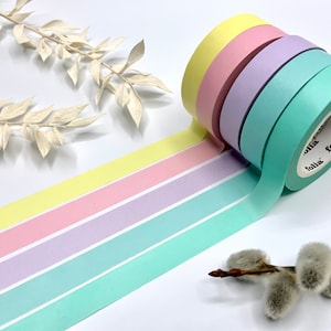 Washi Tapes von Folia - Pastellfarben - Ostern - Uni Farben - Pastell - gelb - rosa -lila - blau - grün