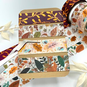 Washi Tape Sample Karten - Herbst - Blätter - kupferne Details