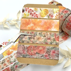 Washi Tape Sample Karten - Herbst - Blätter - Blumen - Mohnblumen