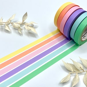 Washi Tape Samples - Unifarben Sonnernuntergang - Pastellfarben - dünne Tapes von mt