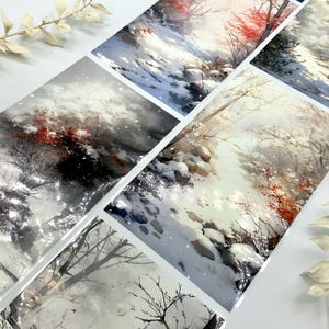 Washi Tape Samples / transparentes Klebeband / PET Tape auf Trägerfolie - Landschaft / Winter / Wald / XXL breit