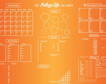 Dorm Room Decor | College Life Vision Board | Wall Calendar and Planner | Class Scheduler, To Do Lists, Budget Tracker | Printable Template
