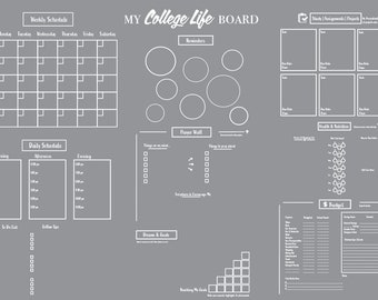 Dorm Room Decor | College Life Vision Board | Wall Calendar and Planner | Class Scheduler, To Do Lists, Budget Tracker | Printable Template