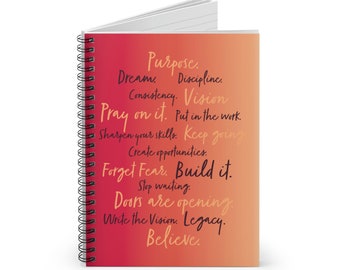 Spiral Notebook  Ruled Line | Affirmation Journal | Peach Ombre
